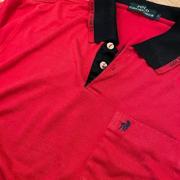 Vintage US Open Polo Team Club Red Long Sleeve Shirt - M - Picture 6 of 8